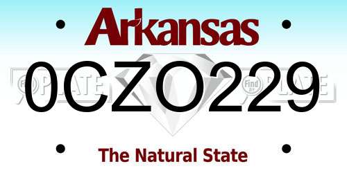 0CZO229 Arkansas License Plate
