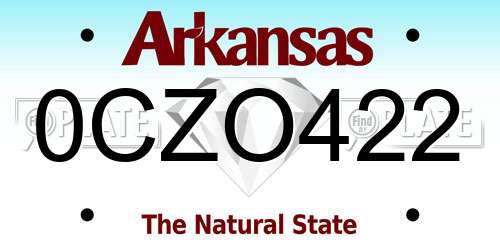 0CZO422 Arkansas License Plate