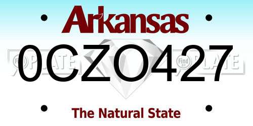 0CZO427 Arkansas License Plate