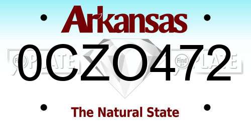 0CZO472 Arkansas License Plate