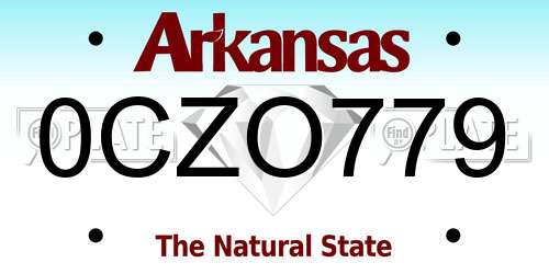 0CZO779 Arkansas License Plate