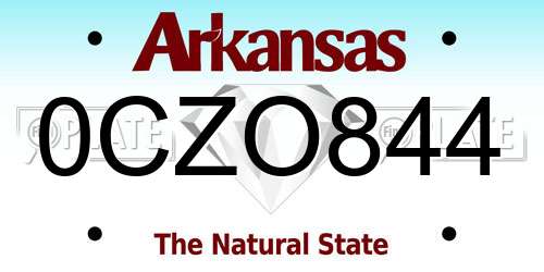 0CZO844 Arkansas License Plate