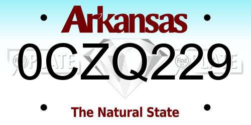 0CZQ229 Arkansas License Plate