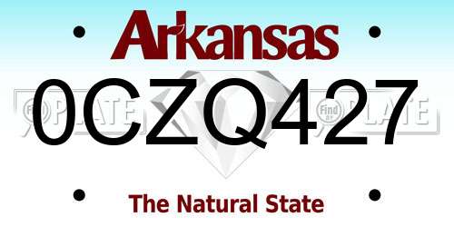 0CZQ427 Arkansas License Plate
