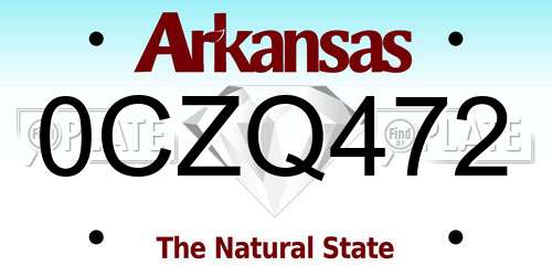 0CZQ472 Arkansas License Plate