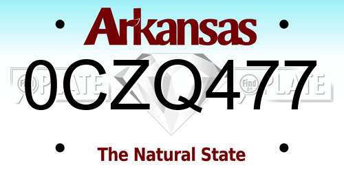 0CZQ477 Arkansas License Plate