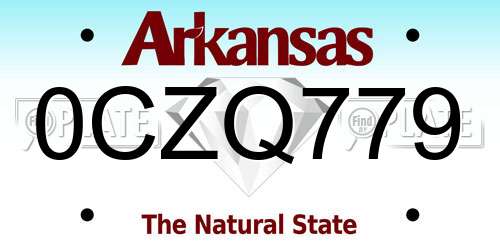 0CZQ779 Arkansas License Plate