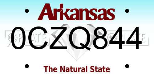 0CZQ844 Arkansas License Plate