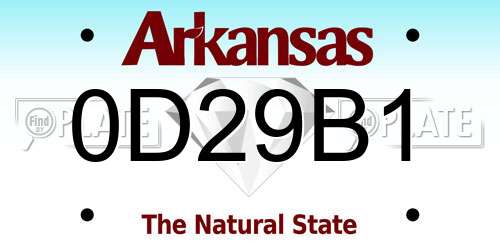 0D29B1 Arkansas License Plate