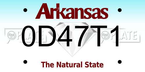 0D47T1 Arkansas License Plate