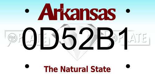 0D52B1 Arkansas License Plate