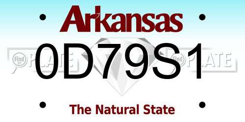 0D79S1 Arkansas License Plate