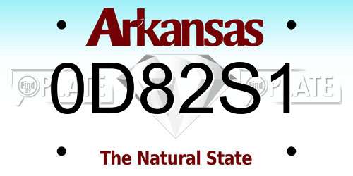 0D82S1 Arkansas License Plate