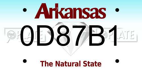 0D87B1 Arkansas License Plate