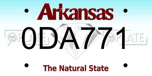 0DA771 Arkansas License Plate