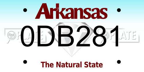 0DB281 Arkansas License Plate