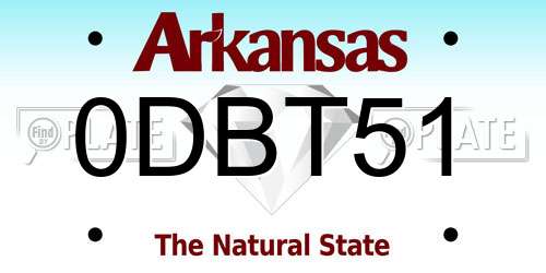 0DBT51 Arkansas License Plate