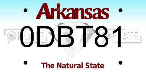 0DBT81 Arkansas License Plate