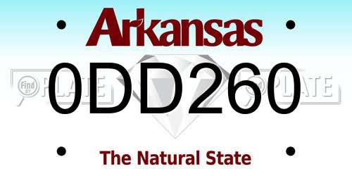 0DD260 Arkansas License Plate