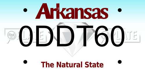 0DDT60 Arkansas License Plate