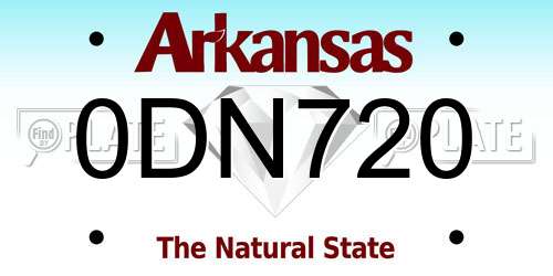 0DN720 Arkansas License Plate