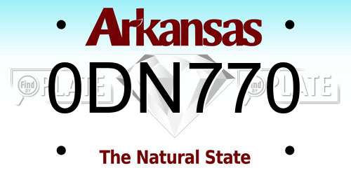 0DN770 Arkansas License Plate