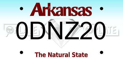 0DNZ20 Arkansas License Plate