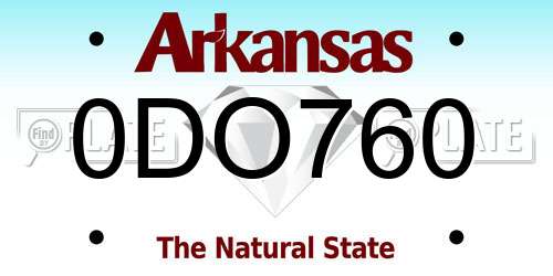0DO760 Arkansas License Plate