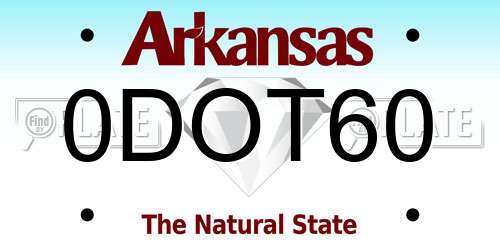 0DOT60 Arkansas License Plate