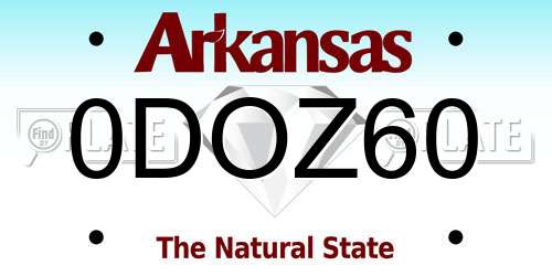 0DOZ60 Arkansas License Plate