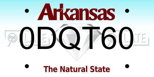 0DQT60 Arkansas License Plate