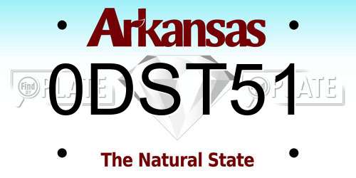 0DST51 Arkansas License Plate