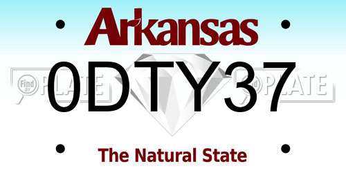 0DTY37 Arkansas License Plate