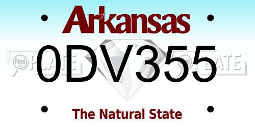 0DV355 Arkansas License Plate