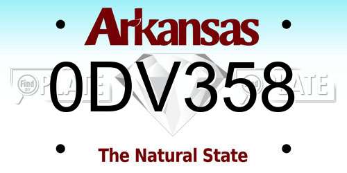 0DV358 Arkansas License Plate