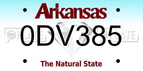 0DV385 Arkansas License Plate