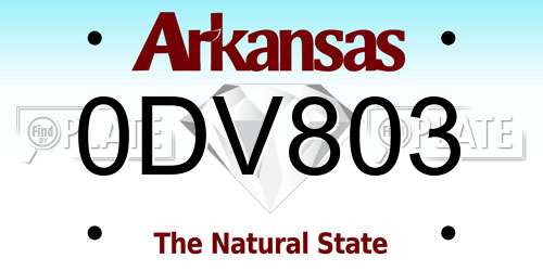0DV803 Arkansas License Plate