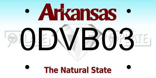 0DVB03 Arkansas License Plate