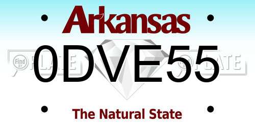 0DVE55 Arkansas License Plate
