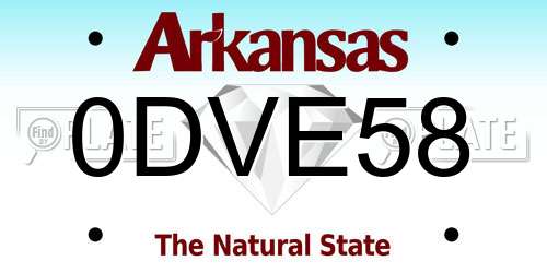 0DVE58 Arkansas License Plate