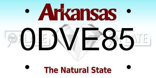 0DVE85 Arkansas License Plate