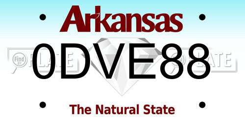 0DVE88 Arkansas License Plate