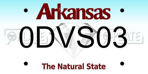 0DVS03 Arkansas License Plate