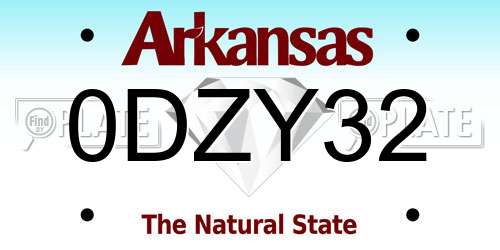 0DZY32 Arkansas License Plate