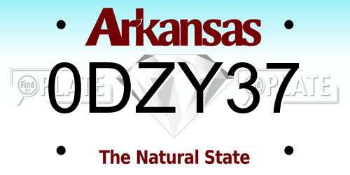 0DZY37 Arkansas License Plate