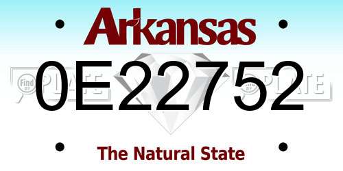 0E22752 Arkansas License Plate