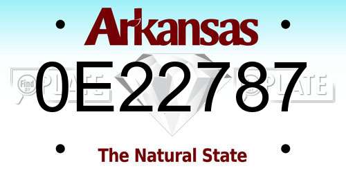 0E22787 Arkansas License Plate