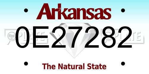 0E27282 Arkansas License Plate