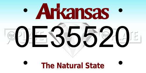 0E35520 Arkansas License Plate