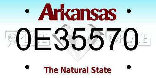 0E35570 Arkansas License Plate